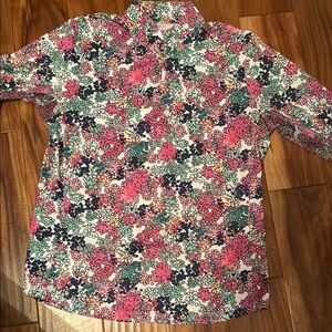 EP Pro Pink, Blue and Green Floral 3/4 Zip Shirt